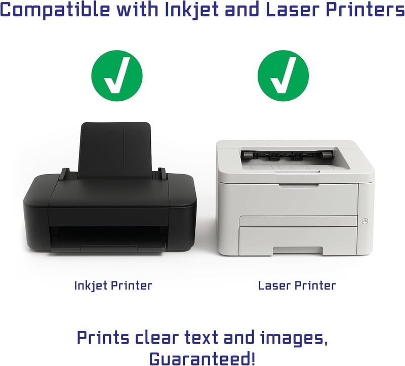 Blank Labels CD/DVD Label Full Face | Qty 200 Disc, 400 Spine | 100 Sheets Total | Permanent White Matte | Inkjet & Laser Printer Compatible | Customizable Printable Blank Labels | Blank Label - Image 3